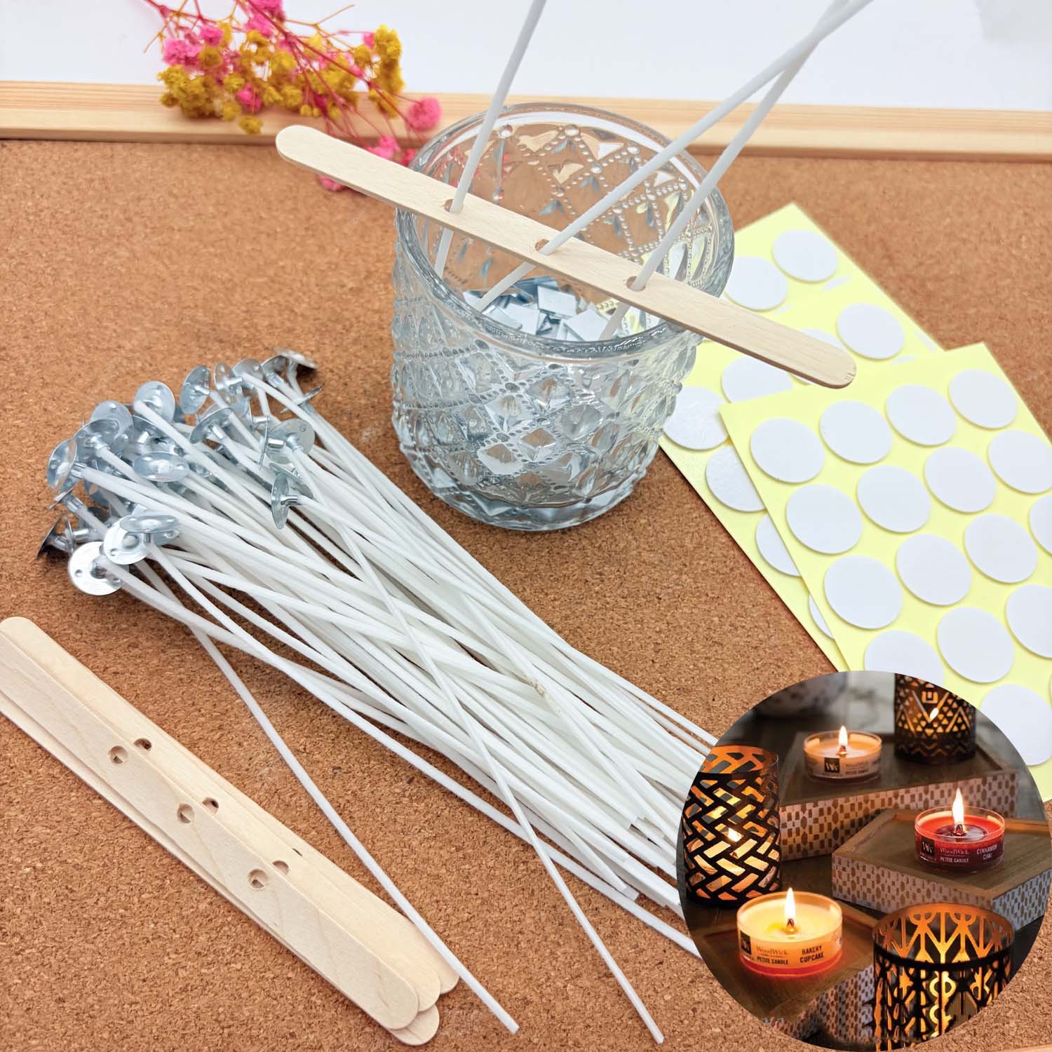 Wood Wick Tab Set - 1 SET Candle Making DIY Kits