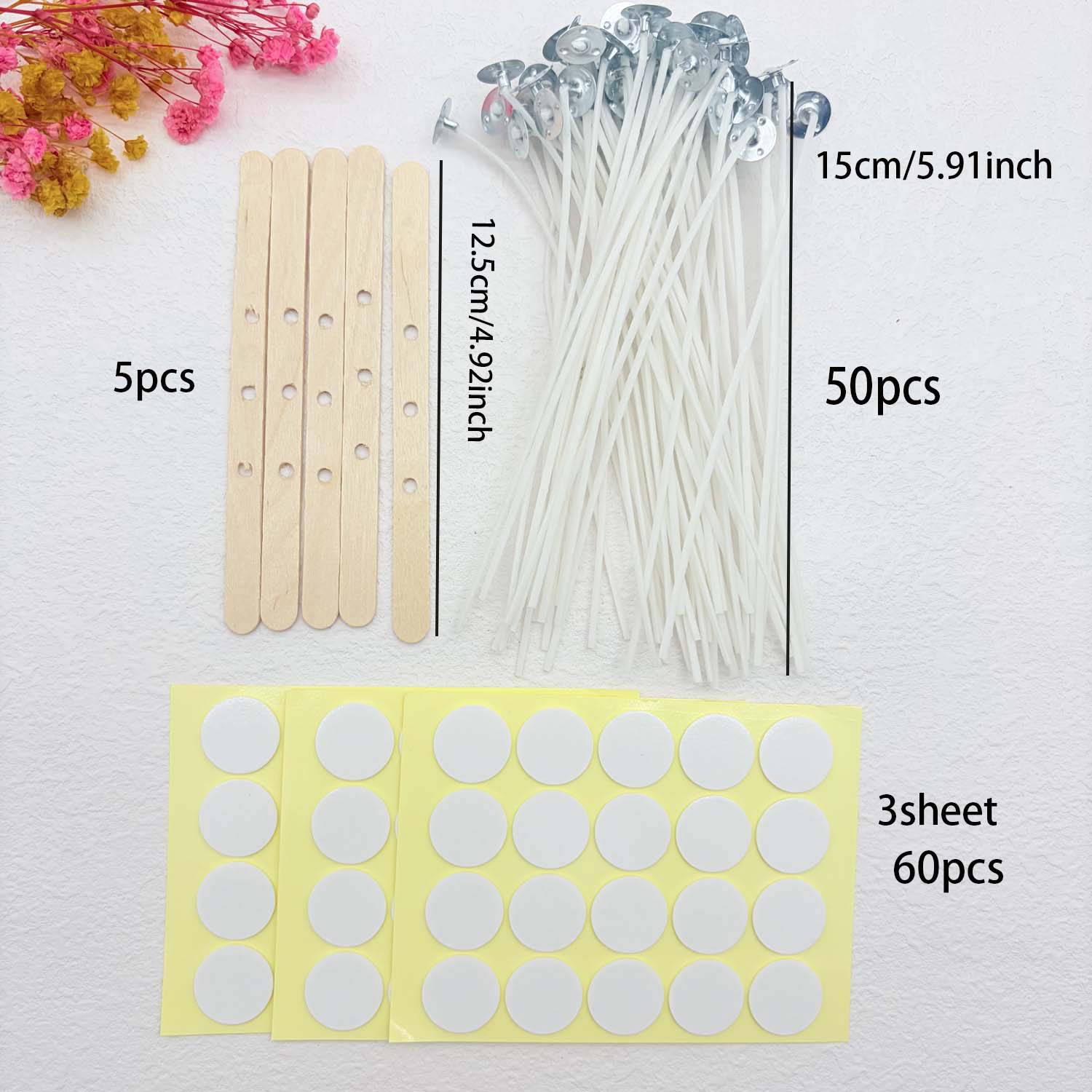 1 SET Candle Making DIY Kits S - огляд і ціна Wood Wick Tab Set